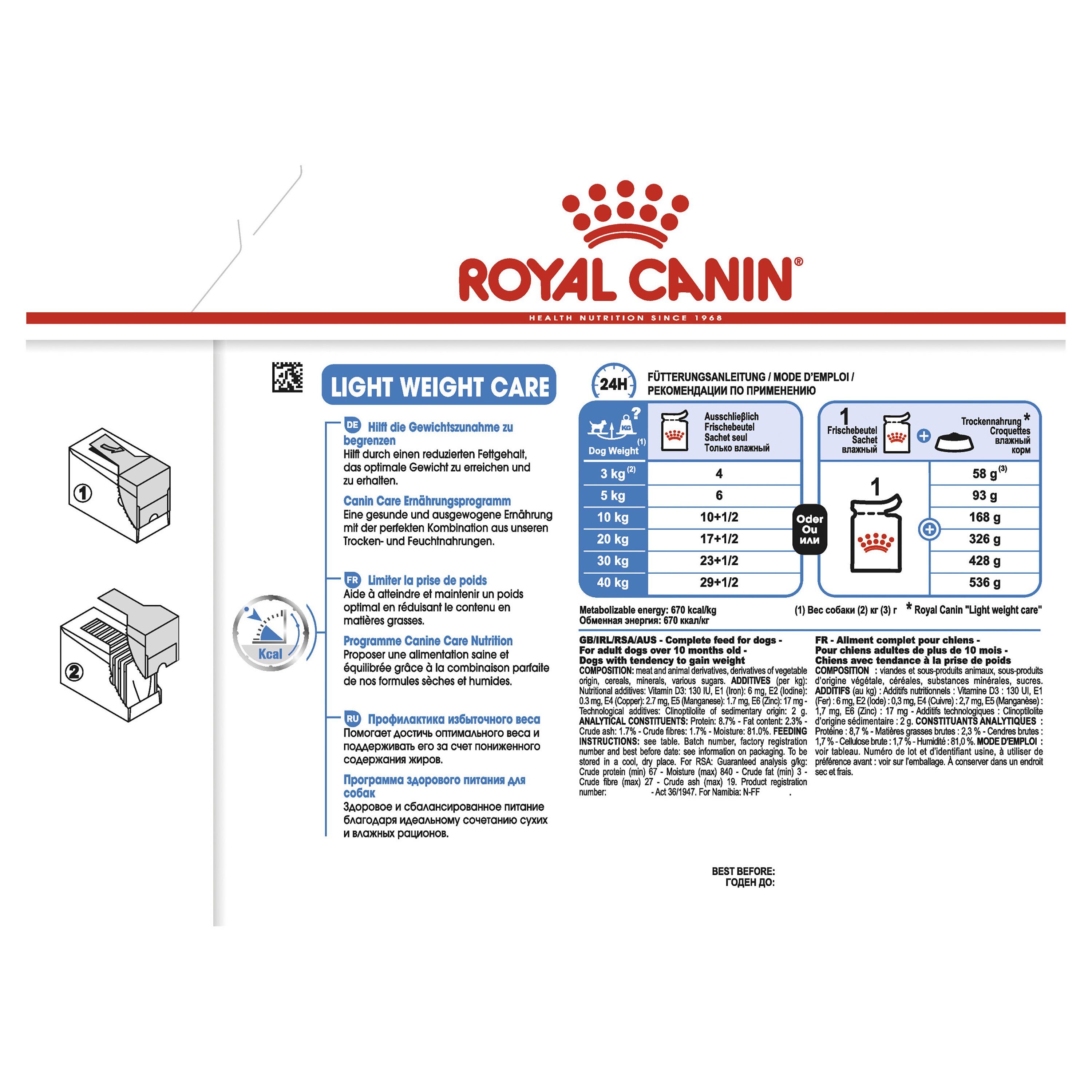 Light Weight Care Loaf Dog Food Wet Food Pet Shop Auckland Pet Kiwi Royal Canin