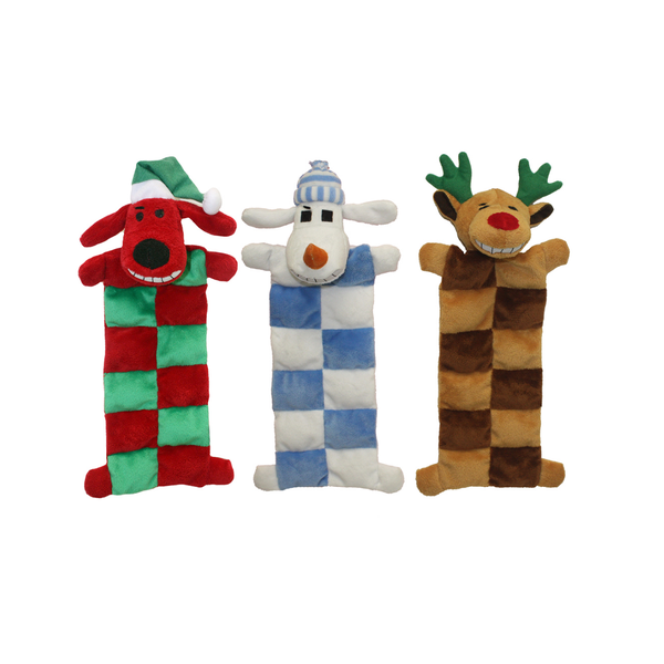 Loofa Xmas Squeaker Mat 30cm Assorted - Single