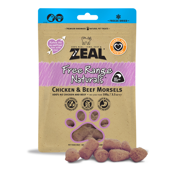 Freeze Dried Chicken & Beef Morsels 100g