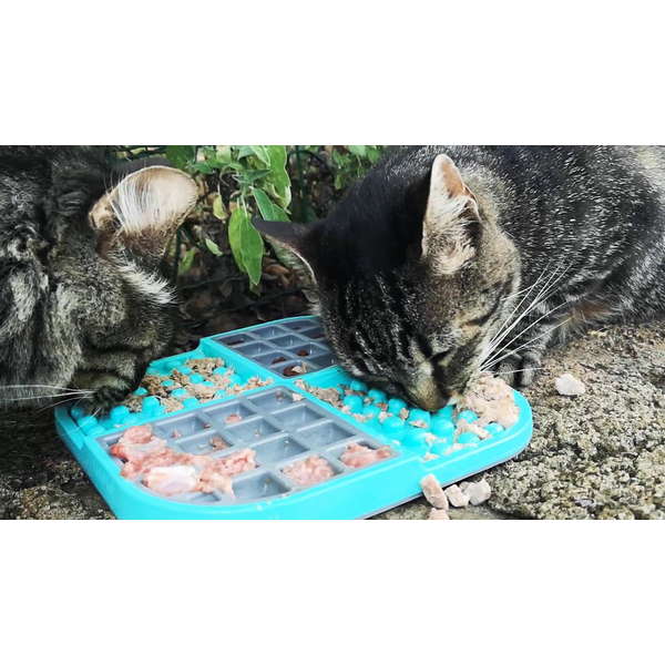 LickiMat Slomo, Cat Slow Feeder Lick Mat, Boredom Anxiety Reducer; Perfect  for Food, Treats, Yogurt, or Peanut Butter. Fun Alternative to a Slow Feed