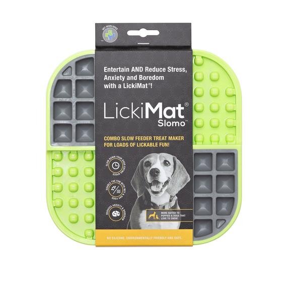 LickiMat Slomo, Cat Slow Feeder Lick Mat, Boredom Anxiety Reducer; Perfect  for Food, Treats, Yogurt, or Peanut Butter. Fun Alternative to a Slow Feed