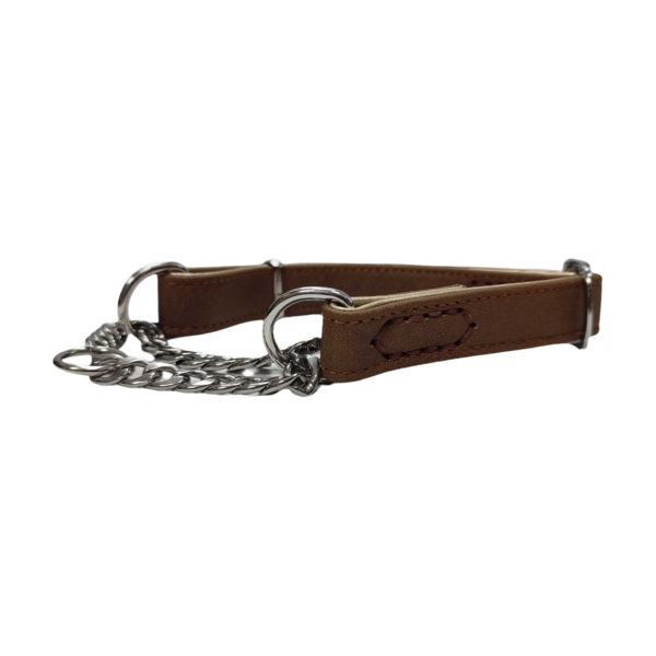 Leather and Chain Slip Collar