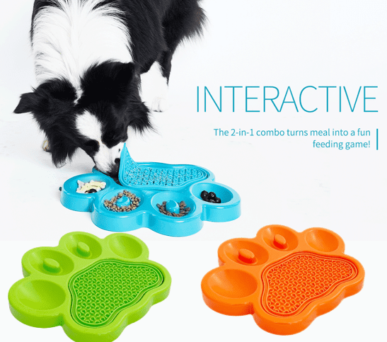 PETDREAMHOUSE Paw 2-in-1 Slow Feeder & Lick Pad