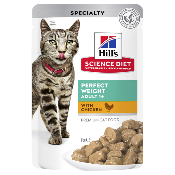 Hill's Science Diet Adult Perfect Weight Chicken Cat Food pouches 85g