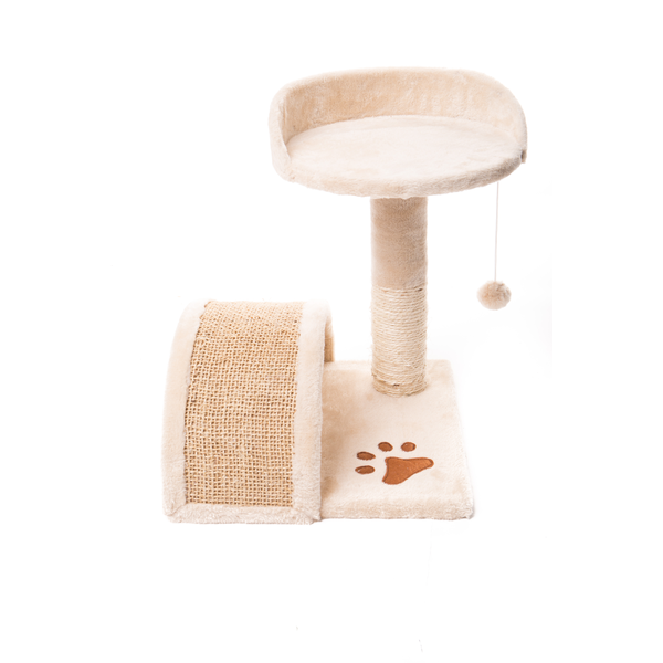 Beige Curved Sisal Cat Scratcher