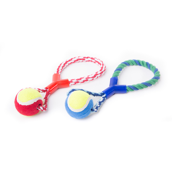 Figure Eight Rope Toy with Tennis Ball