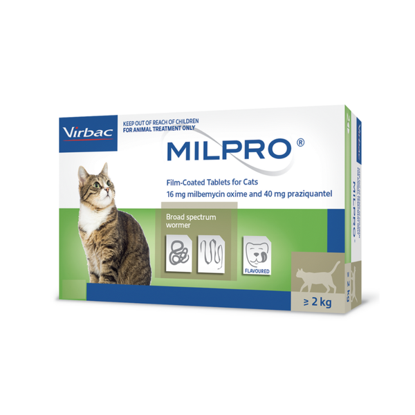 Milpro Worming Tablet For Cats 2-8kg- Single Tablet - Cat-Flea & Worm ...