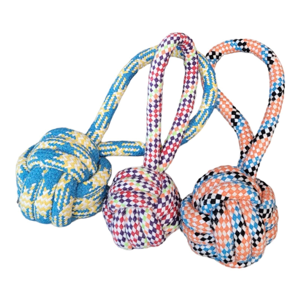 Knotted Rope Ball With Handle