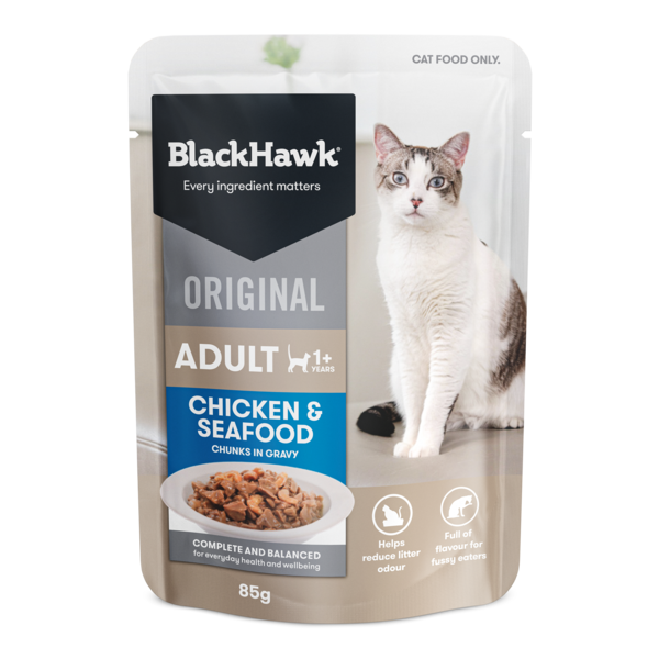 Black Hawk Original Cat Chicken and Seafood Gravy 85g