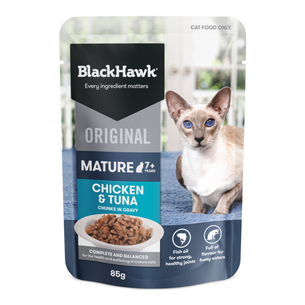 Black Hawk Original Cat Mature Chicken and Tuna Gravy 85g