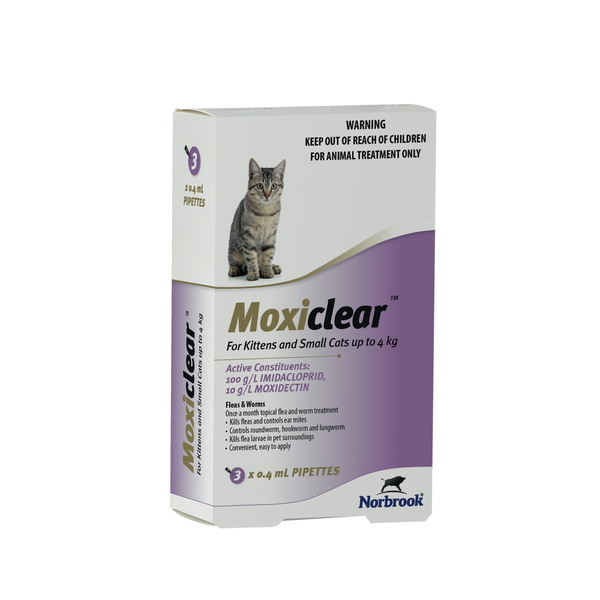 Moxiclear Kitten & Small Cat Flea and Worm Treatment up to 4kg