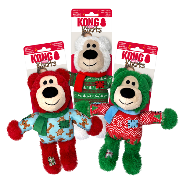 Kong Holiday Wild Knots Bear Assorted Single