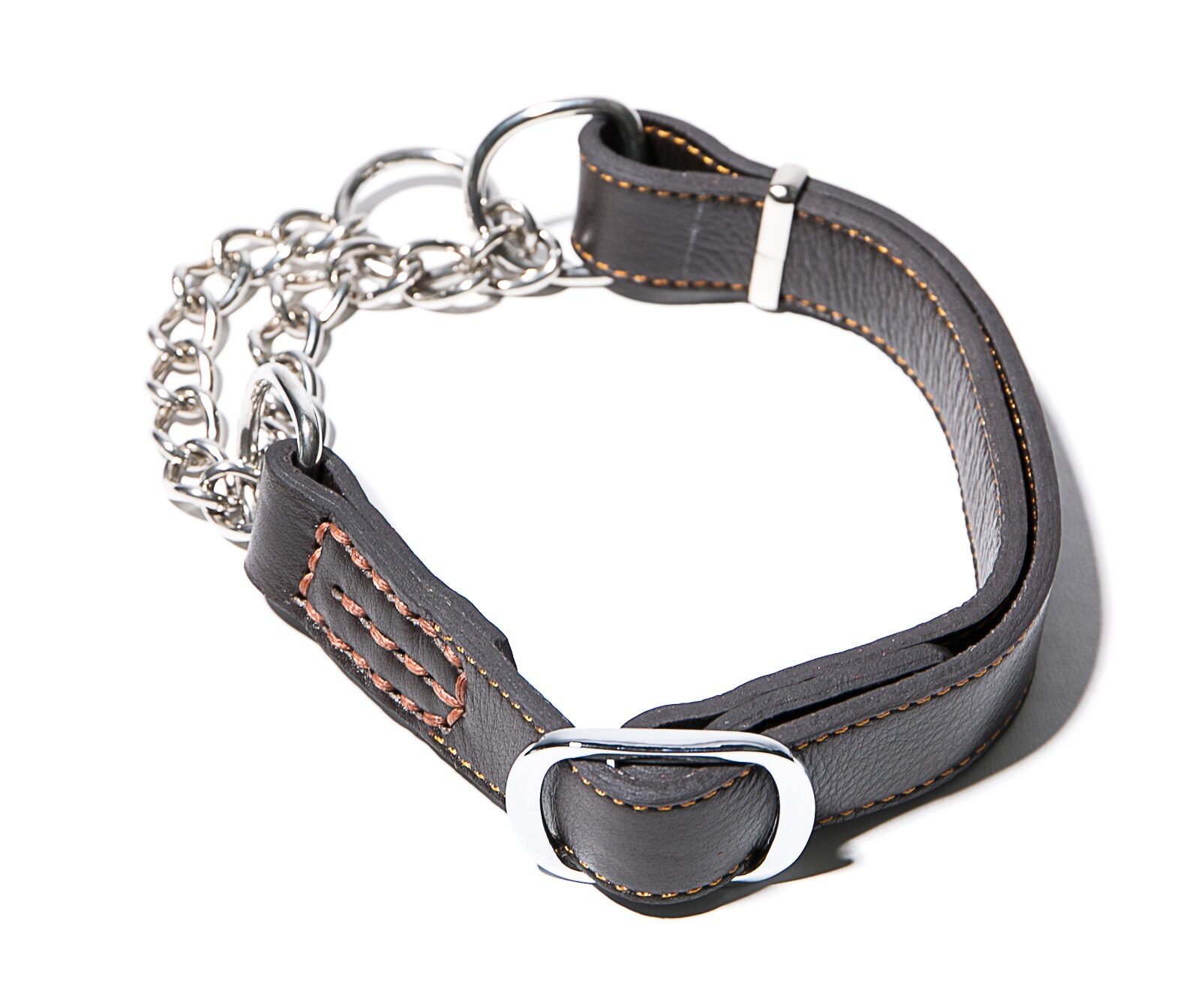 Leather and Chain Slip Collar - Dog-Collars, Leads & Harnesses-Collars