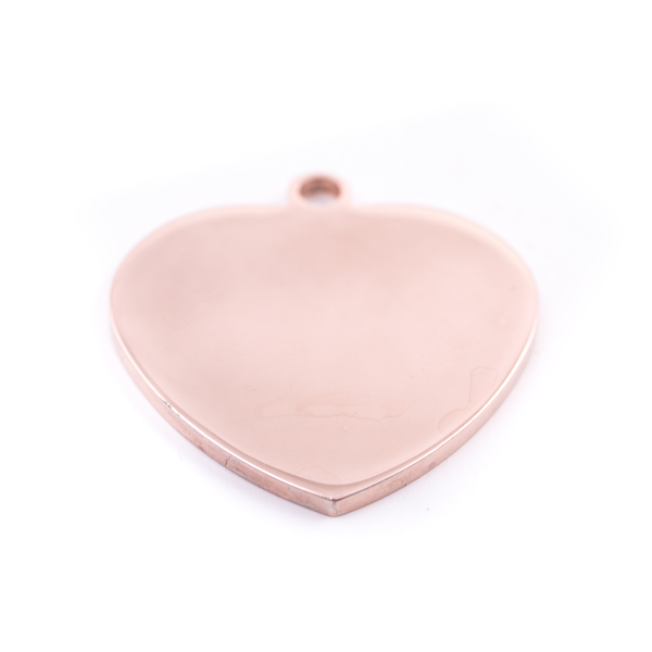 Pet.kiwi Stainless Steel ID Tag - Rose Gold Heart