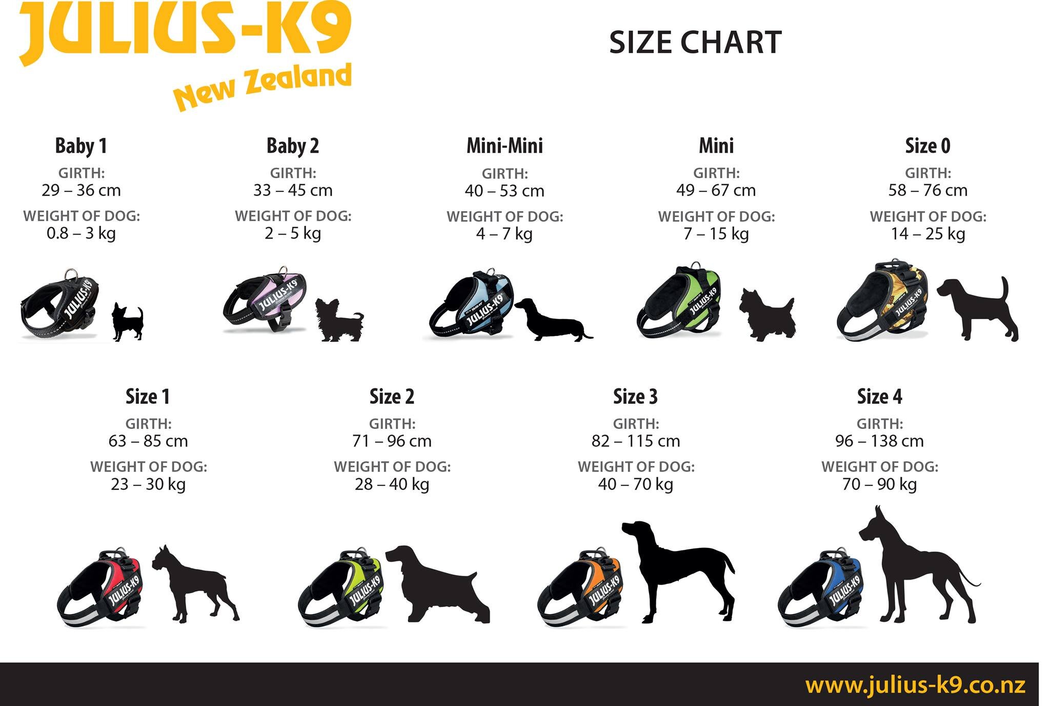 Size guide julius outlet k9