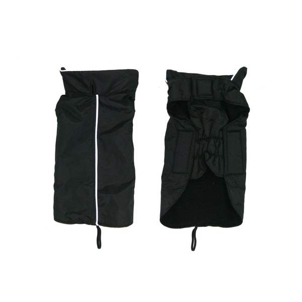 Fleece Lined Waterproof Dog Jacket - Black