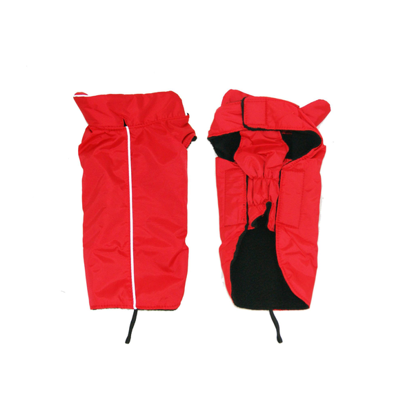 Fleece Lined Waterproof Dog Jacket - Red