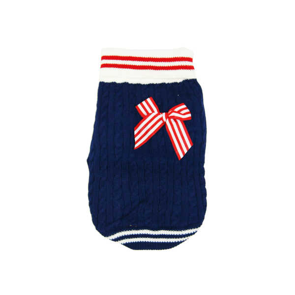 Small Dog Knitted Sailor Sweater - Blue